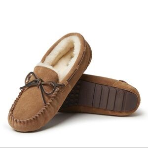 FIRESIDE DEARFOAMS Mens Boater Moccasins 100% genuine Australian Shearling SZ 9